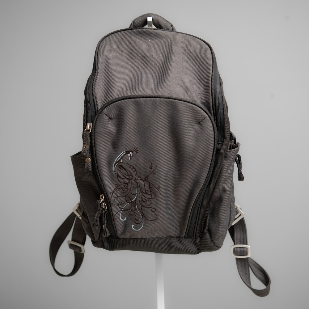 REI Canvas Backpack Peacock Embroidered Design Granola Girl GorpCore Daypack